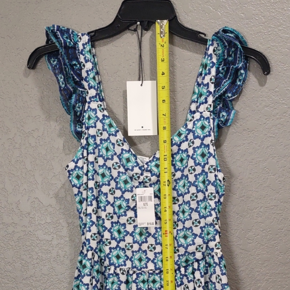 LUCKY BRAND Floral Blue and White Sleeveless Dress - Picture 12 of 17
